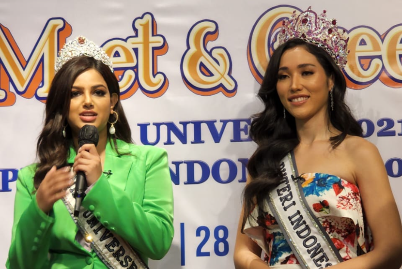Pertemuan Miss Universe 2021 dan Puteri Indonesia 2022