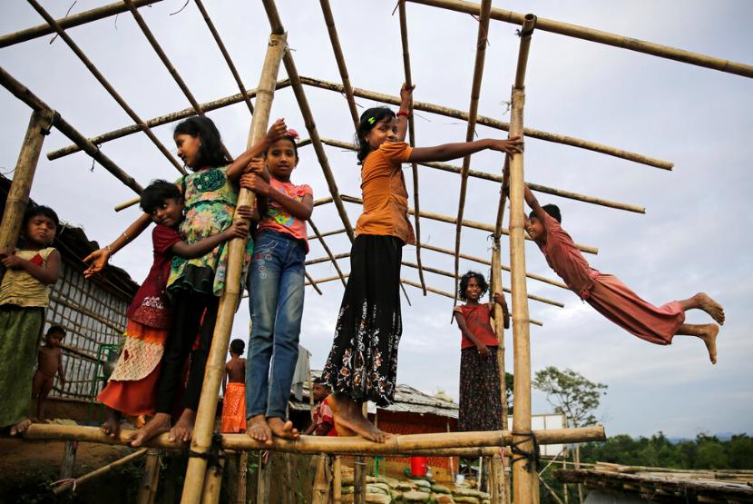 Anak-anak pengungsi Rohingya.