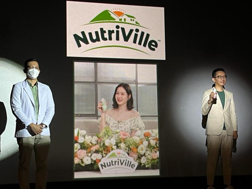 Aktris Son Ye-jin dalam acara press conference NutriVille di CGV Grand Indonesia, Jakarta Pusat, Kamis (18/8).