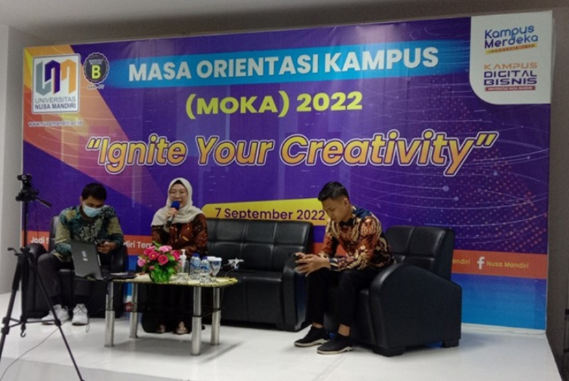 Universitas Nusa Mandiri (UNM) sebagai ‘Kampus Digital Bisnis’, menggelar acara MOKA (Masa Orientasi Akademik) untuk kenalkan lingkungan kehidupan kampus selama perkuliahan.