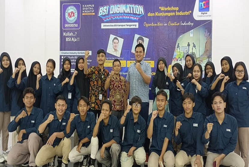 Universitas BSI (Bina Sarana Informatika) sebagai Kampus Digital Kreatif berkolaborasi dengan Digital Creative Center (DCC) sukses melaksanakan kegiatan BSI Digination Workshop dan Kunjungan Industri bertajuk 