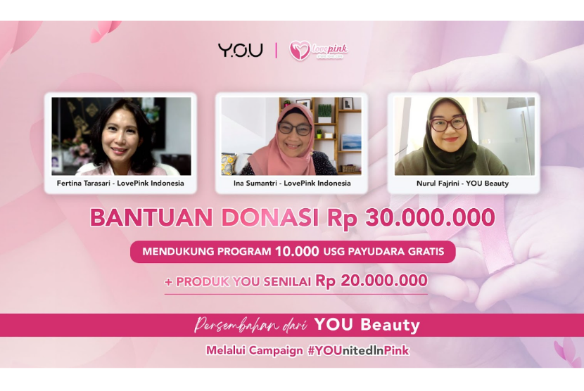  YOU Beauty berhasil mengumpulkan donasi senilai Rp 30 juta dalam mendukung gerakan 10 ribu USG payudara gratis melalui hasil penjualan produk YOU di Lazada selama bulan Oktober, serta pemberian produk YOU Beauty senilai Rp 20 juta.