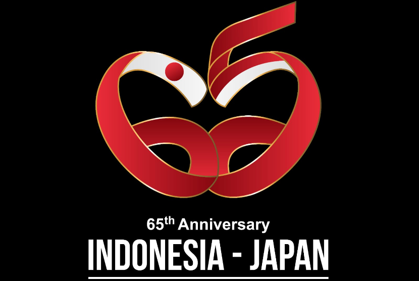 Merayakan 65 tahun bekerja sama, Indonesia dan Jepang meluncurkan logo yang menyimbolkan eratnya hubungan kedua negara.