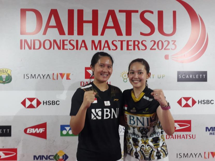 Ganda putri Indonesia Lanny Tria Mayasari/Ribka Sugiarto di Indonesia Masters 2023, Rabu (25/1/2023). 