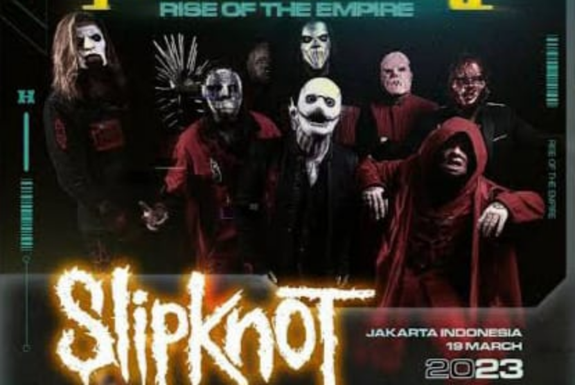 Band heavy metal asal AS, Slipknot, akan tampil di Hammersonic di Carnaval, Ancol, Jakarta Utara, pada 19 Maret 2023.