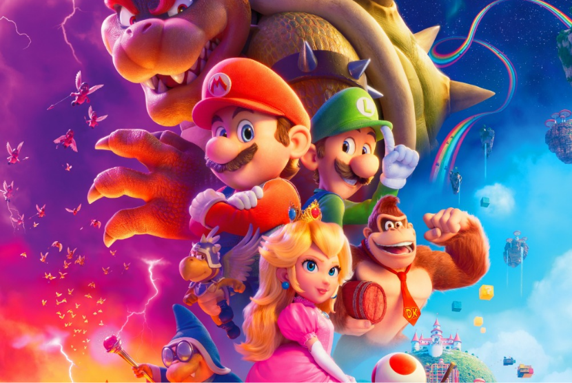 Poster film The Super Mario Bros.  The Super Mario Bros Movie berhasil melampaui rekor film Frozen.
