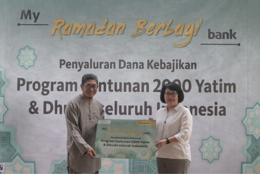 PT Bank Maybank Indonesia, Tbk (Maybank Indonesia) melalui Unit Usaha Syariah (UUS Maybank Indonesia) kembali menyalurkan santunan kepada anak yatim dan dhuafa yang tersebar di seluruh Indonesia sepanjang April 2023.  