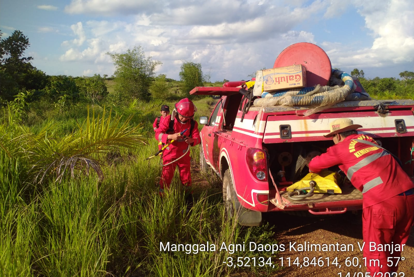 i Kota Banjarbaru, lahan seluas tiga hektar di Kecamatan Cempaka Kota Banjarbaru, Ahad (14/5/2023) sekitar Pukul 14.08 Wita  terbakar. 