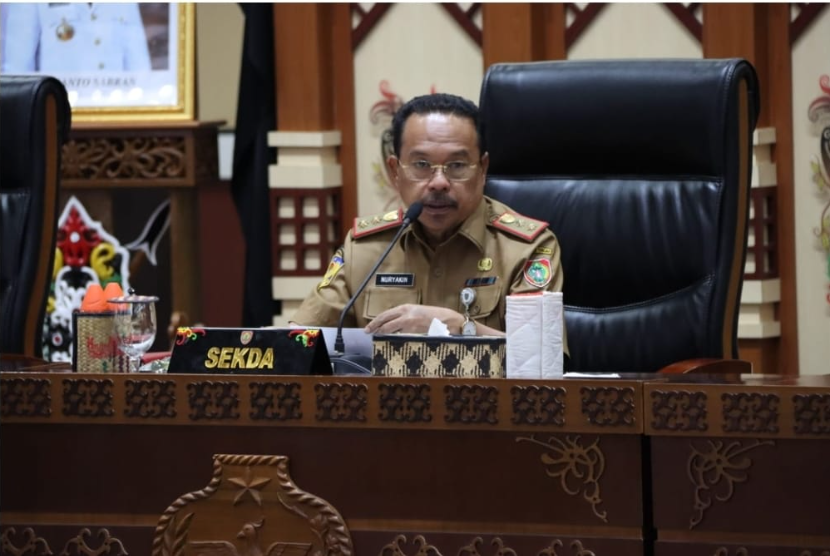 Sekretaris Daerah Provinsi Kalimantan Tengah (Provinsi Kalteng) Nuryakin mewakili Gubernur Kalteng membuka secara resmi Rakor tentang penanganan kebakaran hutan.