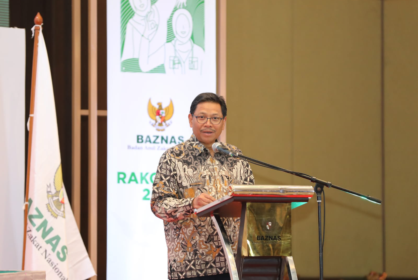 Sekretaris Kementerian PPN/Sekretaris Utama Bappenas Dr Taufik Hanafi, pada plenary session Rapat Koordinasi Nasional (Rakornas) Baznas 2023 yang diselenggarakan di Jakarta, 20-22 September 2023. 