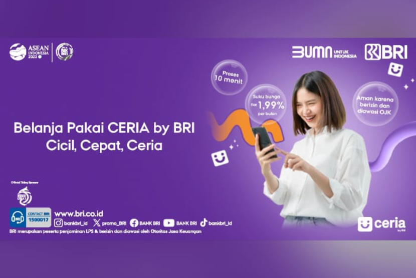 Ceria merupakan pinjaman digital yang ditujukan bagi nasabah BRI untuk melakukan pembayaran transaksi di platform kerja sama dan nasabah juga dapat mencairkan pinjaman Ceria ke rekening BRI. 