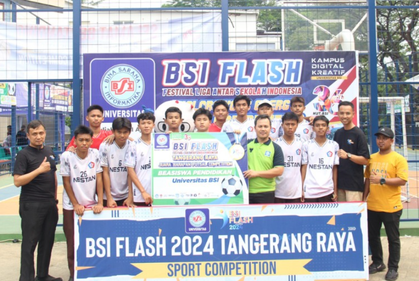SMKN 1 Tangsel yang meraih juara harapan dalam kegiatan BSI FLASH 2024 Tangerang Raya. 