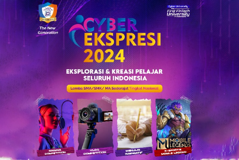 Cyber Ekspresi (Eksplorasi dan Kreasi Pelajar Seluruh Indonesia) kini hadir kembali dengan empat kategori lomba dengan total hadiah jutaan rupiah.