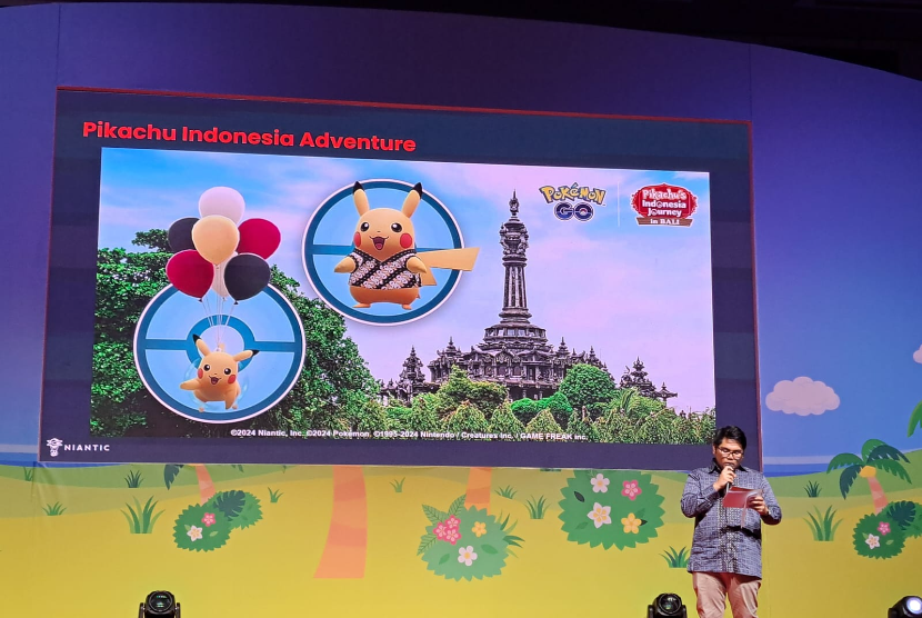 Konferensi pers Pokémon Air Adventures Indonesia di Fairmont Jakarta, Kamis (11/1/2024).