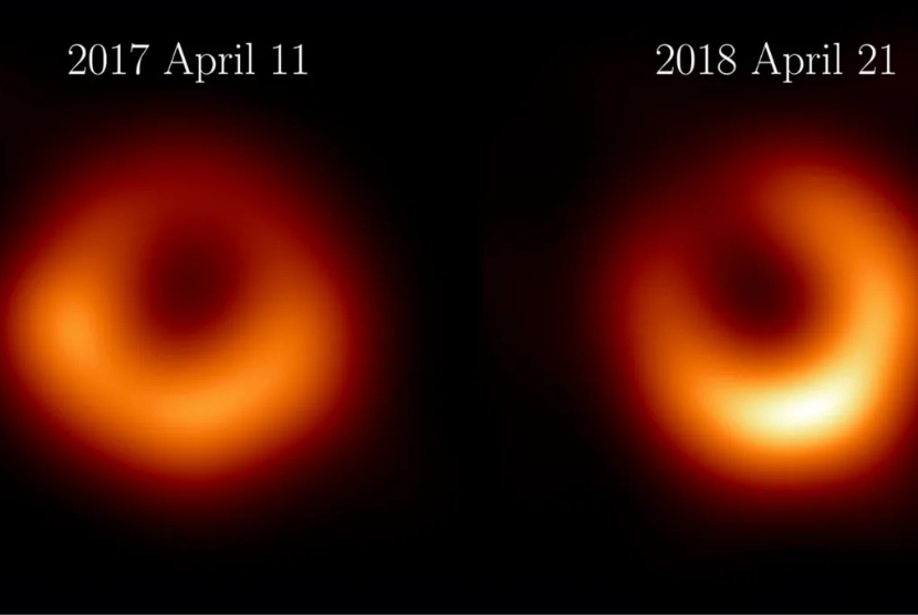 Perbandingan foto lubang hitam M87
