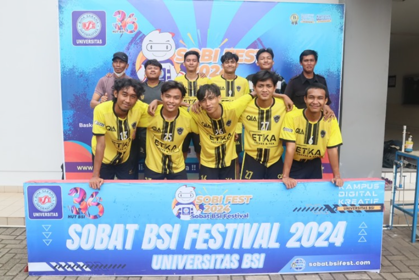 Futsal Competition Sobat BSI Festival atau Sobi Fest sukses diselenggarakan, Senin (5/2/2024) bertempat di Sport Center Universitas BSI (Bina Sarana Informatika) kampus Cut Mutia Bekasi, Jalan Cut Mutia No 88, Sepanjang Jaya, Rawalumbu, Bekasi, Jawa Barat.