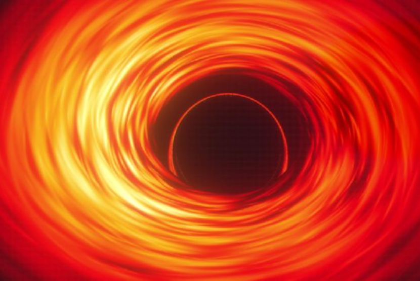 Visualisasi NASA tentang lubang hitam supermasif.