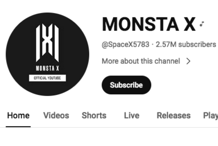 Youtube Monsta X belum sepenuhnya pulih dari serangan peretas. Masih tertera @SpaceX5783 di moniker Youtube-nya.