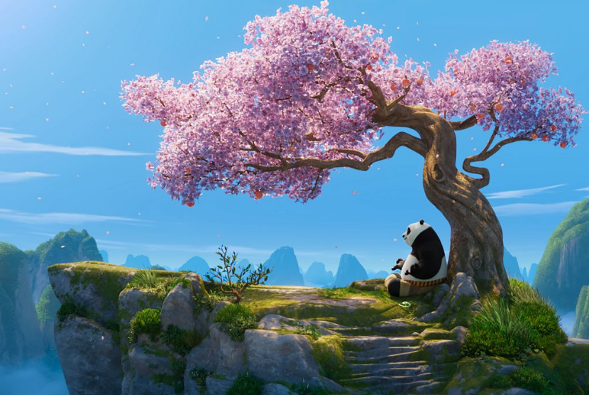 Salah satu adegan Kung Fu Panda 4. Jack Black kembali mengisi suara karakter Po Panda.