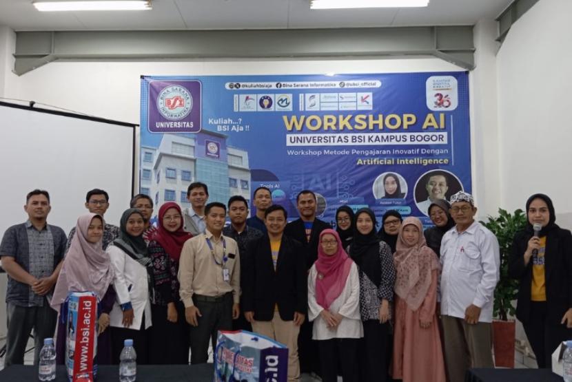 Kampus Digital Kreatif Universitas BSI (Bina Sarana Informatika) sukses menyelenggarakan workshop Artificial Intelligence (AI), Rabu 6 Maret 2024 berlokasi di Aula Universitas BSI kampus Bogor.