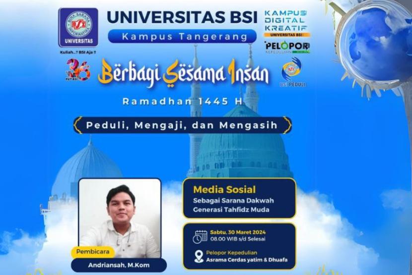 Kampus Digital Kreatif Universitas BSI (Bina Sarana Informatika) Kkampus Tangerang akan menggelar kegiatan 
