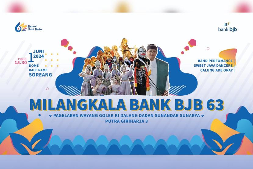 Bank bjb kembali mempersembahkan pentas seni menyambut HUT ke-63, kali ini dengan menghadirkan acara Milangkala bank bjb ke-63 yang akan diselenggarakan pada Sabtu, 1 Juni 2024 di Dome Bale Bale Soreang, Bandung. 