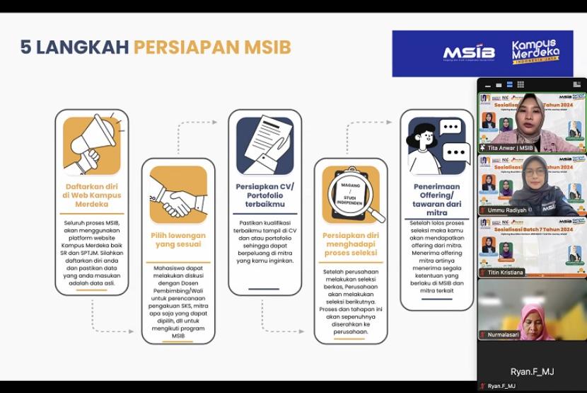 NIC (Nusamandiri Innovation Center) dan NCC (Nusamandiri Career Center) didukung oleh LPPP (Lembaga Pengembangan Pendidikan dan Pembelajaran) Universitas Nusa Mandiri (UNM) sukses mengadakan Sosialisasi Program MSIB Batch 7 pada Selasa, 21 Mei 2024 secara daring. 