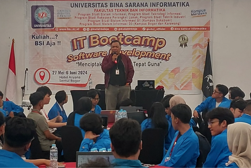 Program Studi (Prodi) Sistem Informasi Universitas BSI (Bina Sarana Informatika) menggelar IT Bootcamp bertajuk Menciptakan Teknologi Tepat Guna telah sukses digelar di Hotel Asyana Sentul, Bogor, pada tanggal 27-28 Mei 2024. 