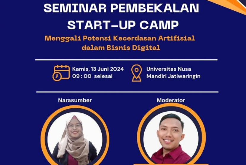 Nusa Mandiri Startup Center (NSC) akan mengadakan seminar pembekalan Startup Camp yang ditujukan bagi mahasiswa semester 6 Fakultas Teknologi Informasi (FTI).