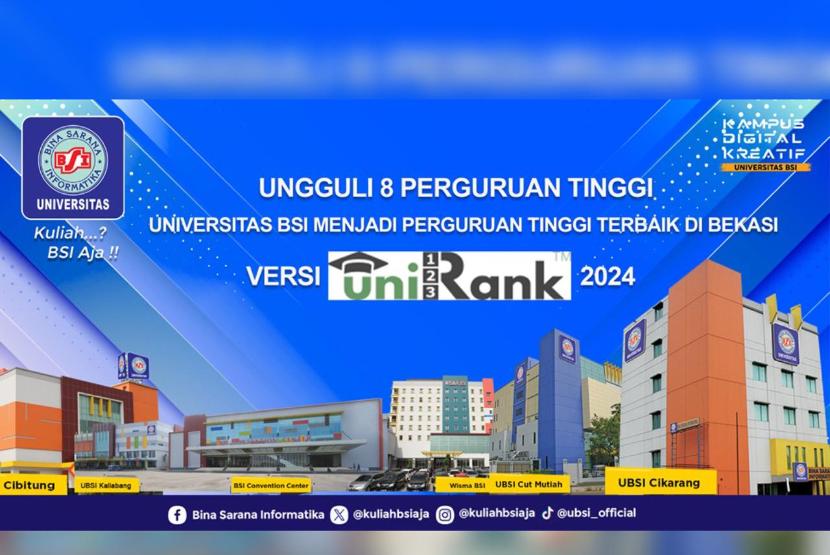 Universitas BSI menegaskan posisinya sebagai salah satu yang terbaik di Bekasi dengan menduduki peringkat 85 secara nasional.