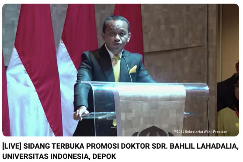 Sejumlah tokoh hadir dalam sidang terbuka promosi Doktor Kajian Stratejik dan Global Bahlil Lahadalia di Universitas Indonesia, Depok, Jawa Barat, Rabu (16/10/2024).