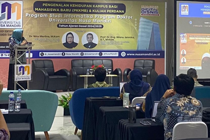 Universitas Nusa Mandiri (UNM) sukses menggelar Kuliah Perdana untuk program studi (prodi) Informatika Program Doktor (S3) dengan tema 