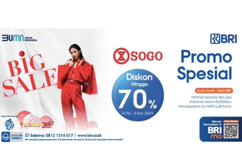 Promo Spesial dari BRI di Sogo Department Store selama periode 4 Oktober hingga 3 November 2024. 