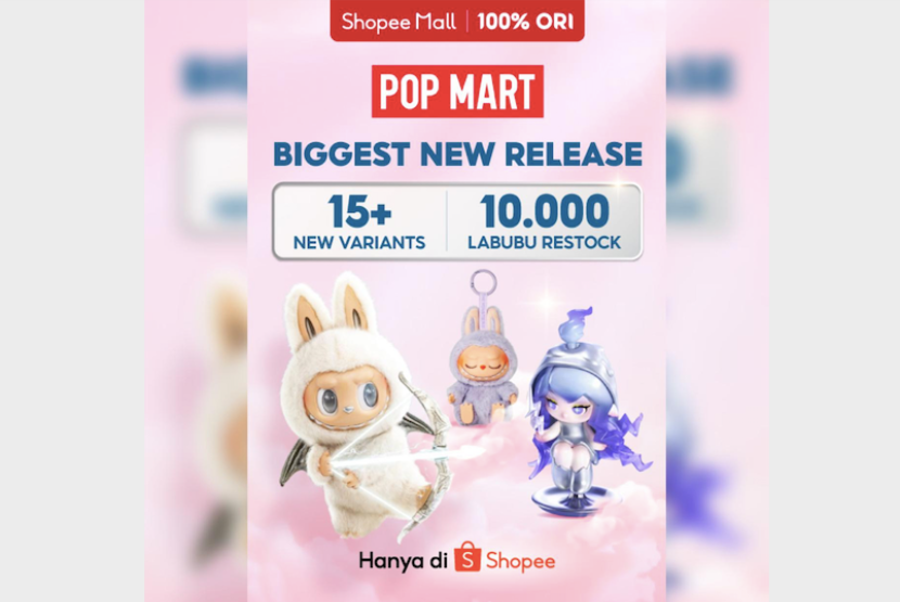 Beberapa koleksi terbaru seperti Labubu hadir di POP MART Official Store di Shopee.