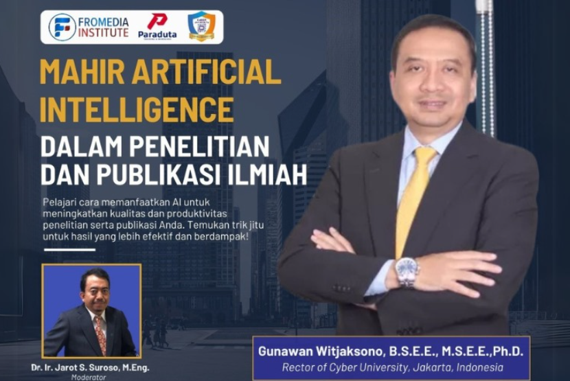 Cyber University, sebagai kampus fintech pertama di Indonesia, kembali menggebrak dengan mengadakan workshop bertajuk ‘Mahir Artificial Intelligence dalam Penelitian dan Publikasi Ilmiah’. Acara ini akan berlangsung secara daring melalui Zoom pada Rabu (5/2/2025).