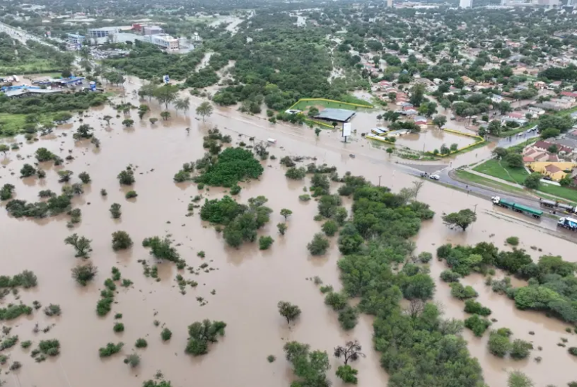 Kondisi banjir di Botswana, 20 Februari 2025.