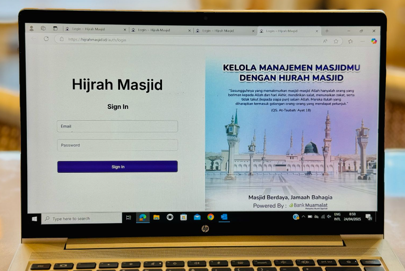 PT Bank Muamalat Indonesia Tbk menghadirkan solusi pengelolaan masjid menggunakan aplikasi berbasis website, Hijrah Masjid, bagi para takmir masjid (Dewan Kemakmuran Masjid).