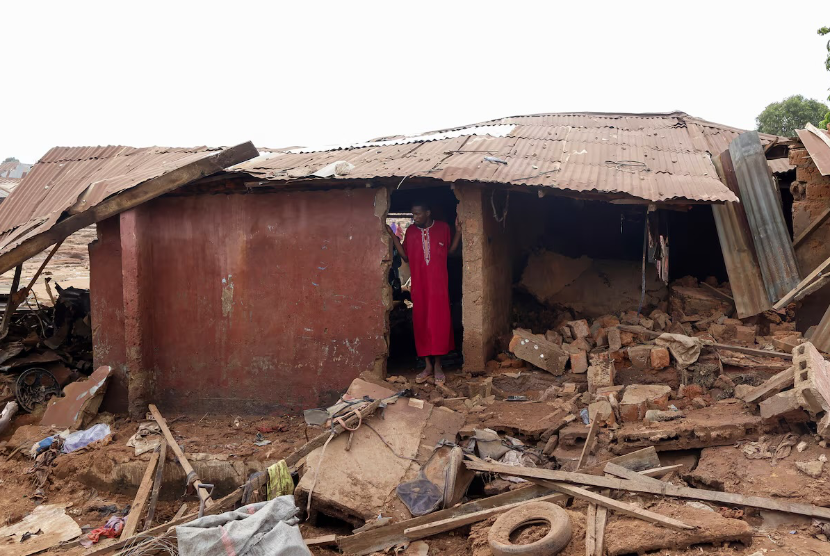 Dampak banjir di Mokwa, Nigeria, 31 Mei 2025. 