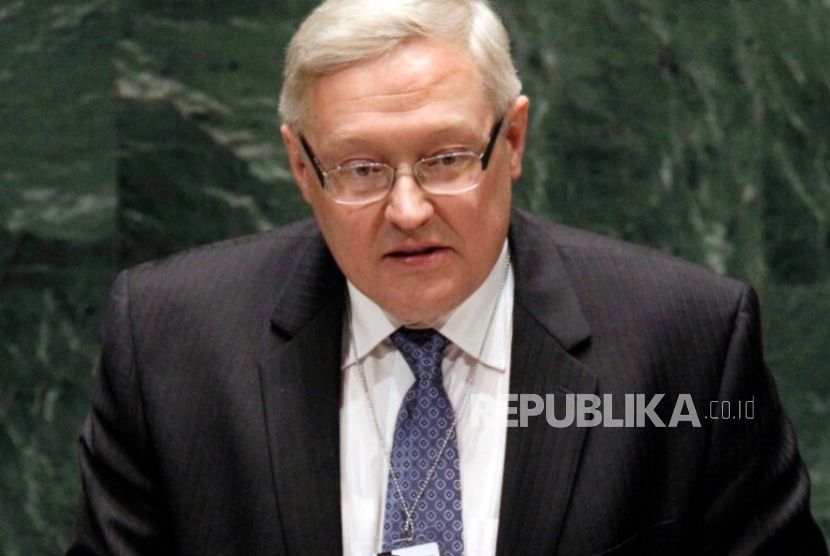 Sergey Ryabkov, Wakil Menteri Luar Negeri Federasi Rusia, berpidato di konferensi Perjanjian Nonproliferasi Nuklir (NPT) di markas besar PBB pada 2010.