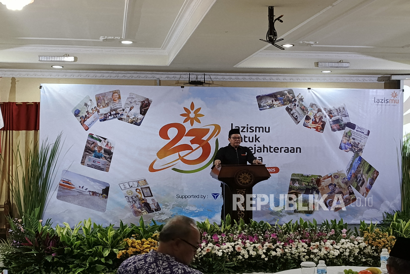 Ketua Badan Pengurus LazisMu Pusat Ahmad Mujadid Rais membuka Resepsi Milad ke-23 LazisMu di Gedung Pusat Dakwah Muhammadiyah, Jakarta, Rabu (23/7/2025).