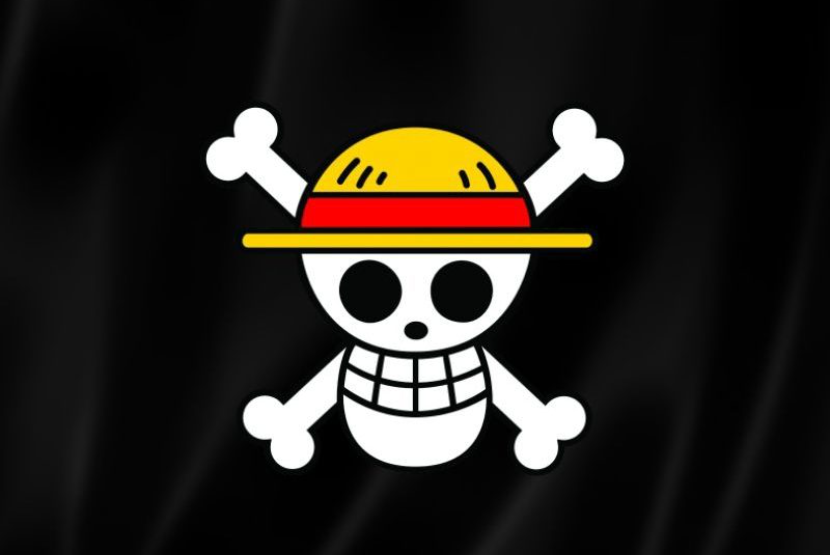 Bendera Jolly Roger dari manga One Pice karangan Eiichiro Oda.