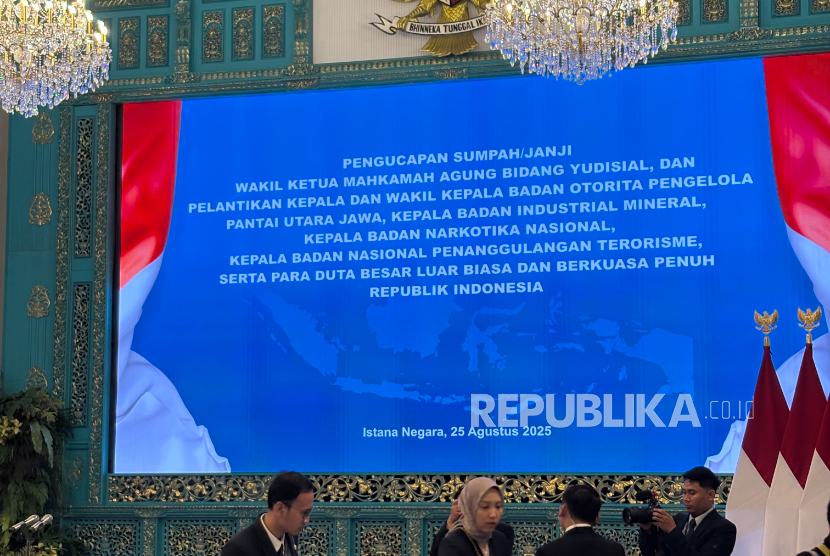 Presiden Prabowo Subianto akan melantik sejumlah kepala badan di Istana Negara, Jakarta Pusat, Senin (25/8/2025).
