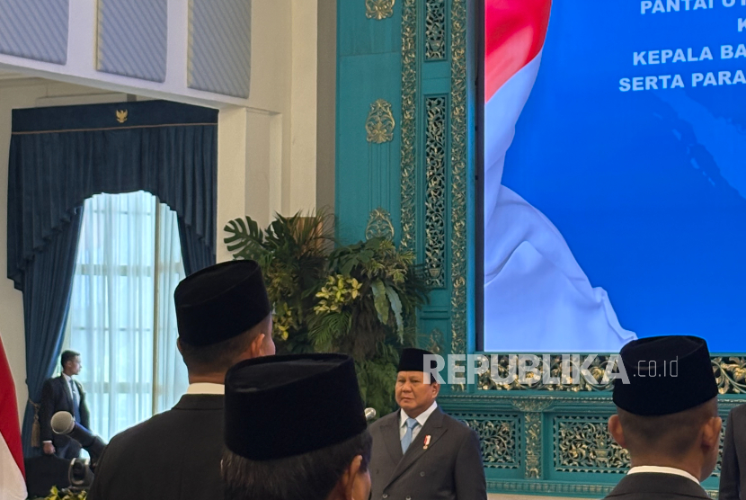 Presiden Prabowo Subianto akan melantik sejumlah kepala badan dan dubes di Istana Negara, Jakarta Pusat, Senin (25/8/2025).