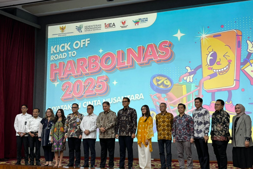 Kick-Off Road to Harbolnas 2025 di Graha Sawala Gedung Ali Wardhana Kemenko Perekonomian, Senin (8/9/2025).  