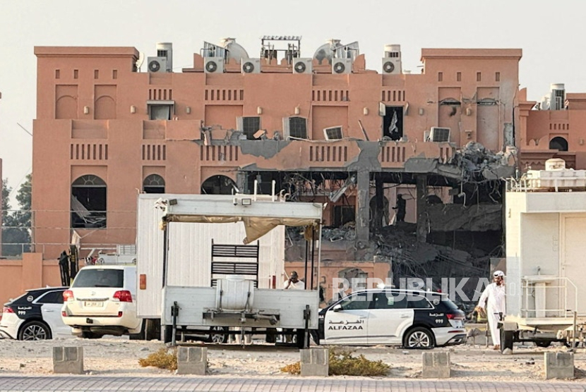 Bangunan rusak akibat serangan Israel di Doha, Qatar, 9 September 2025. 