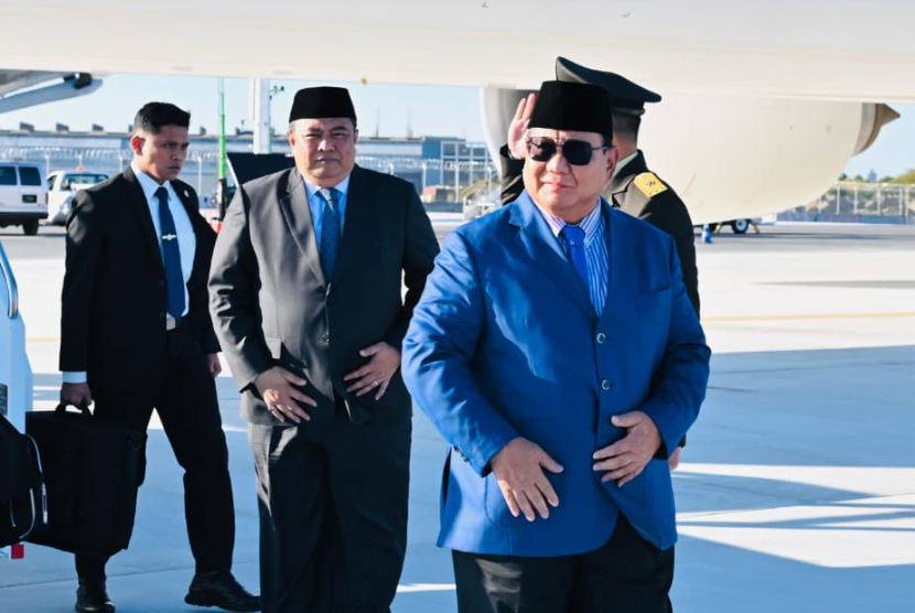 Presiden Prabowo Subianto tiba di Bandara John F Kennedy, New York, AS.