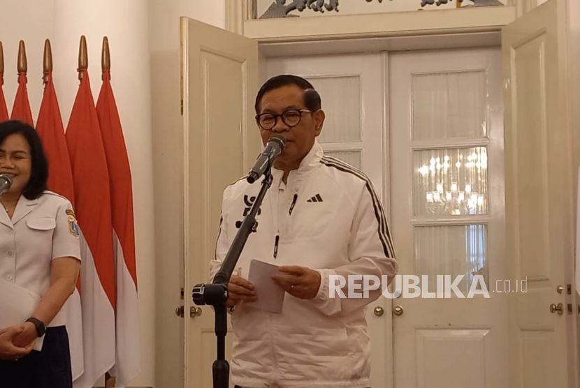 Gubernur Jakarta Pramono Anung saat memberikan keterangan di Balai Kota Jakarta, Rabu (24/9/2025). 