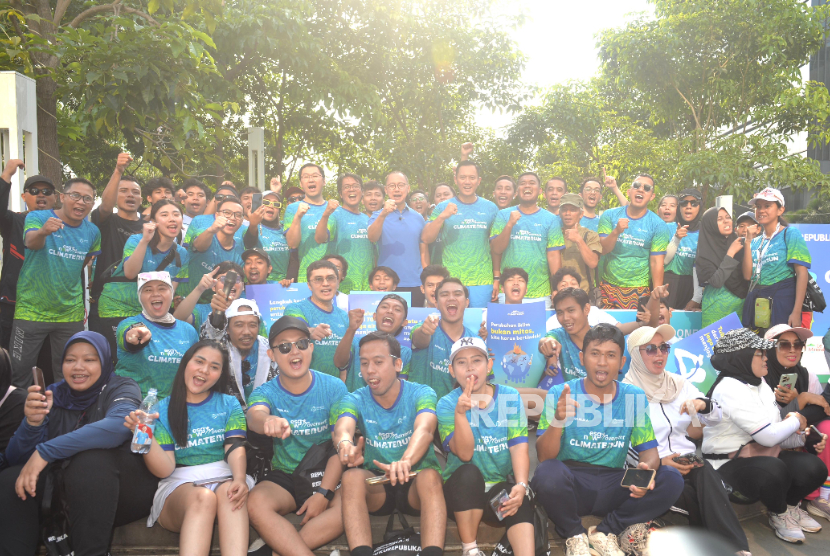 Suasana ajang ESGnow Movement Climate Run yang diselenggarakan Republika pada Ahad (28/9/2025) pagi WIB di Jakarta.