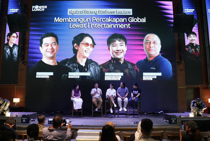 Power Lunch bertema “Membangun Percakapan Global Lewat Entertainment” yang diselenggarakan GDP Venture pada Rabu (8/10/2025) lalu, di Jakarta. Acara tersebut menghadirkan sejumlah narasumber, di antaranya Martin Hartono (CEO GDP Venture), Angga Dwimas Sasongko (CEO Visinema), Arief Widhiyasa (Co-founder Agate & CEO Confiction Labs), serta Suwandi Ahmad (Chief Data Officer Lokadata.id) yang memaparkan data tren entertainment di Indonesia