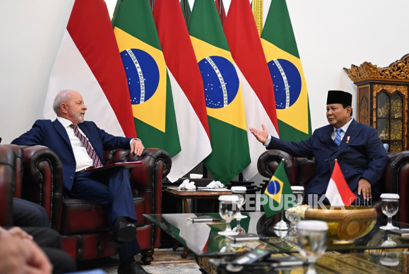 Presiden RI Prabowo Subianto dan Presiden Brasil Luiz Inacio Lula da Silva di Istana Merdeka, Jakarta Pusat, Kamis (23/10/2025).